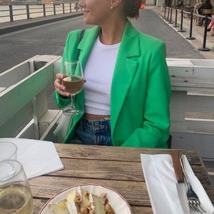 Pull&Bear Oversized Green Blazer